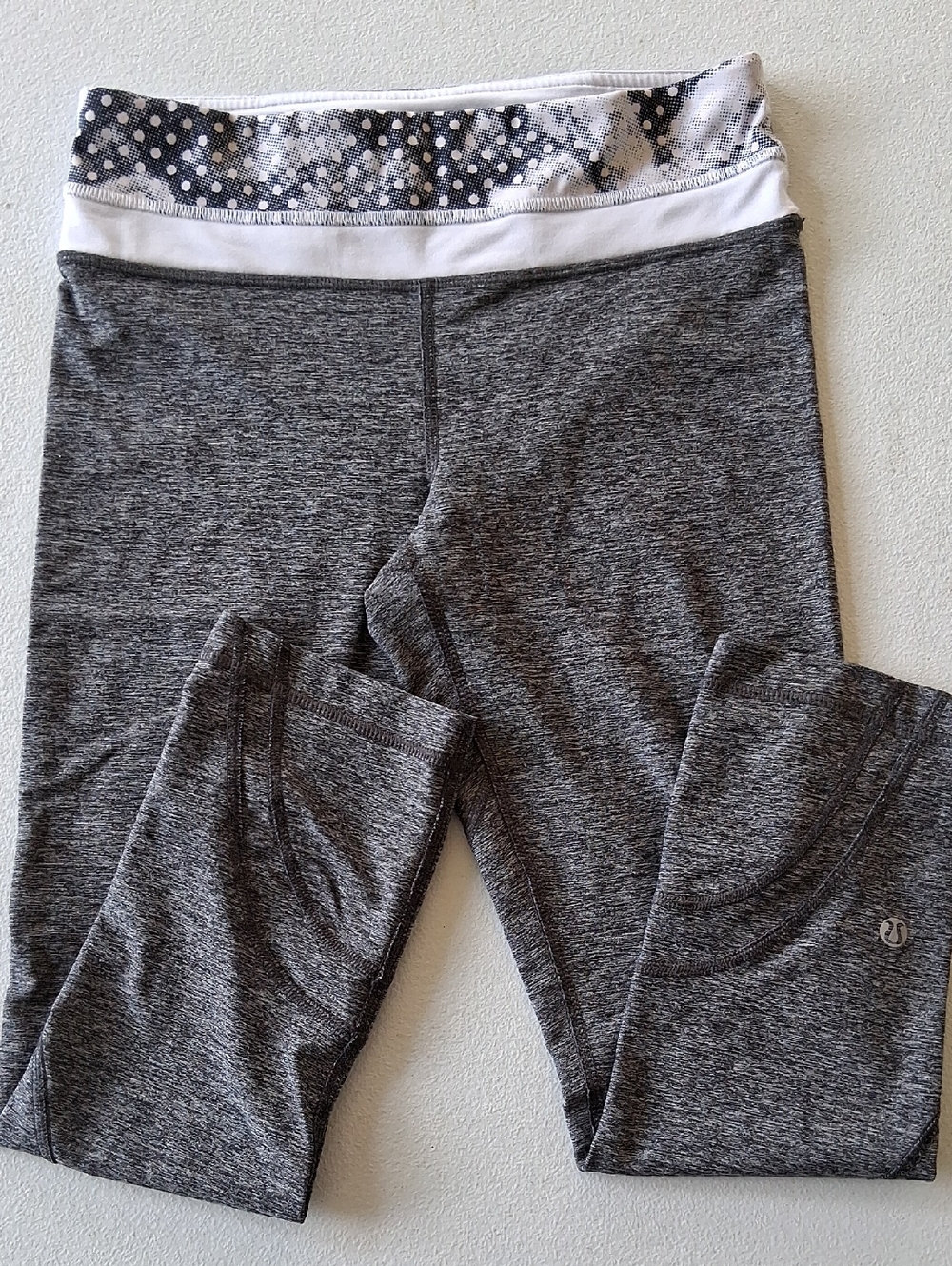 lululemon athletica Gray Leggings with Polka Dot Waistband
